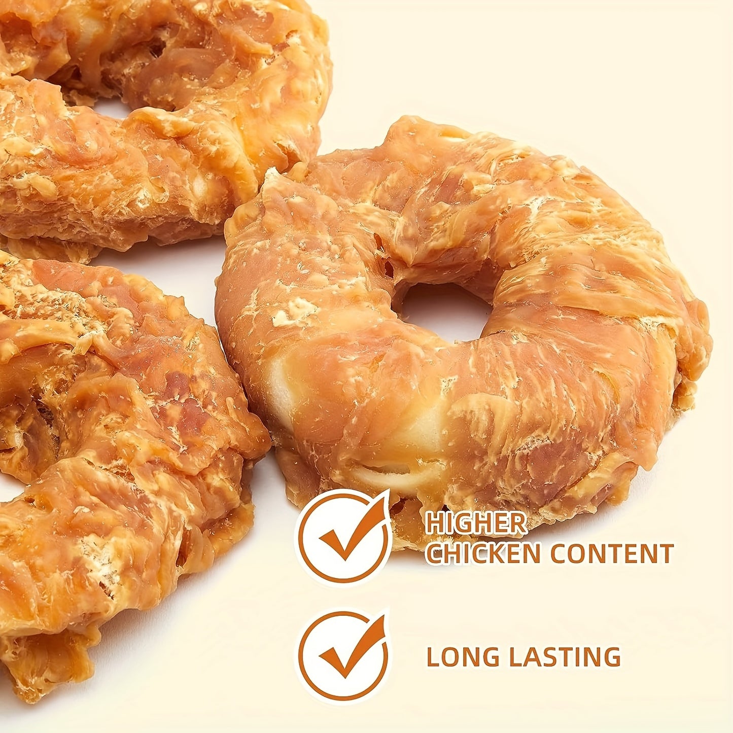 Mengbei dog snacks chicken skin ring double pack chicken jerky teething sticks teeth cleaning and bad breath pet snacks