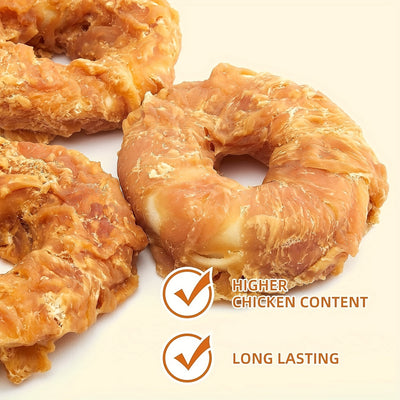 Mengbei dog snacks chicken skin ring double pack chicken jerky teething sticks teeth cleaning and bad breath pet snacks