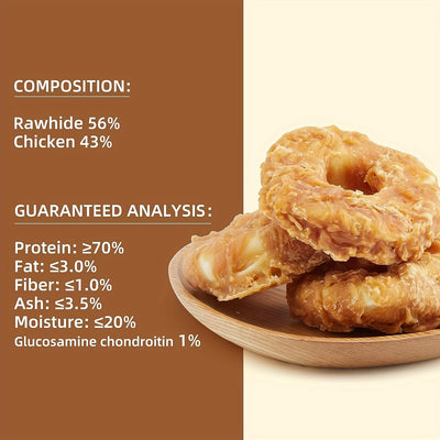 Mengbei dog snacks chicken skin ring double pack chicken jerky teething sticks teeth cleaning and bad breath pet snacks