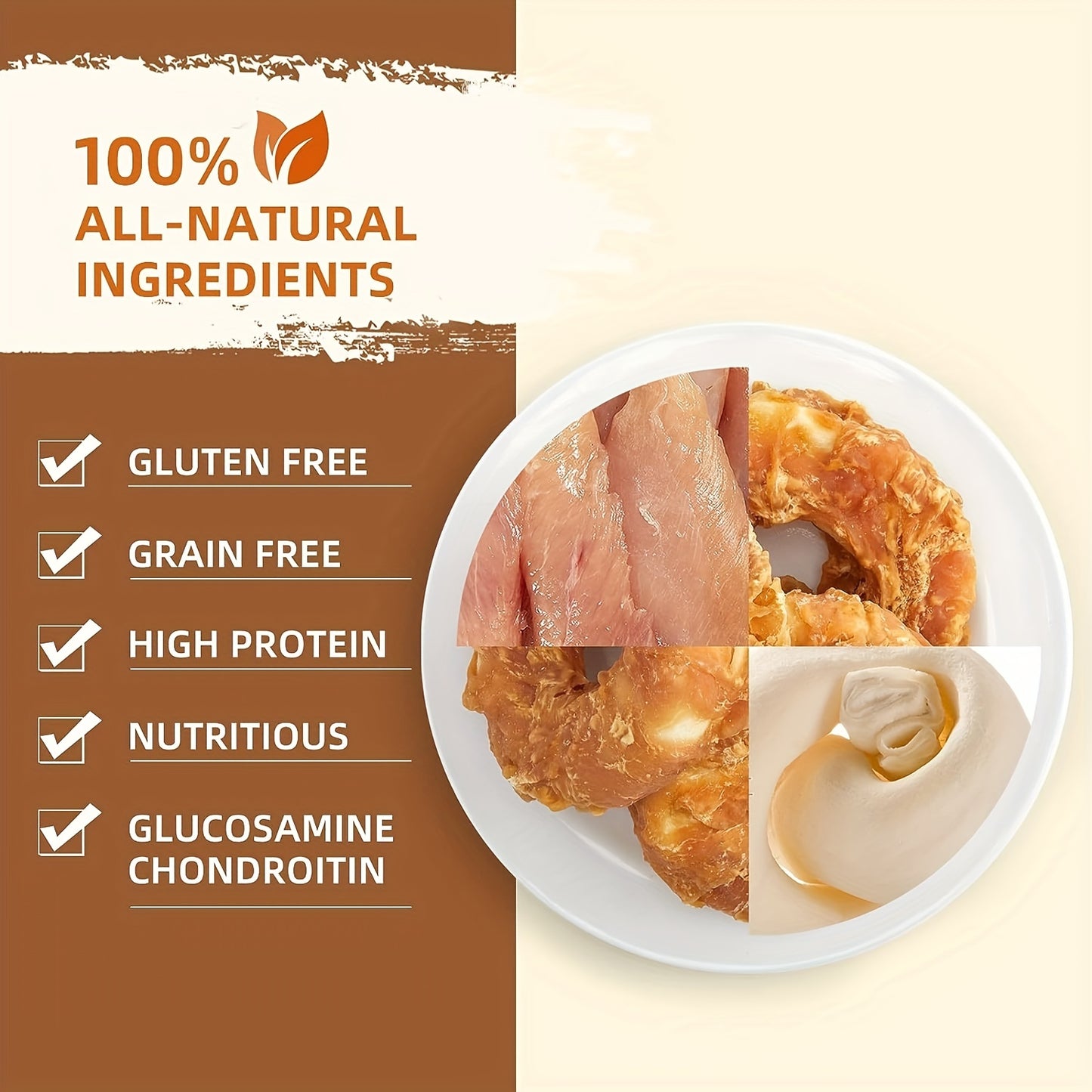 Mengbei dog snacks chicken skin ring double pack chicken jerky teething sticks teeth cleaning and bad breath pet snacks