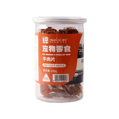 Mengbei Beef Sliclet Dog Treats Molar Beef Jerky 100g Pet Food