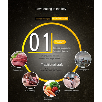 Mengbei pet beef granules 180g dog snacks training vegetable meat granules calcium supplement jerky dog snacks