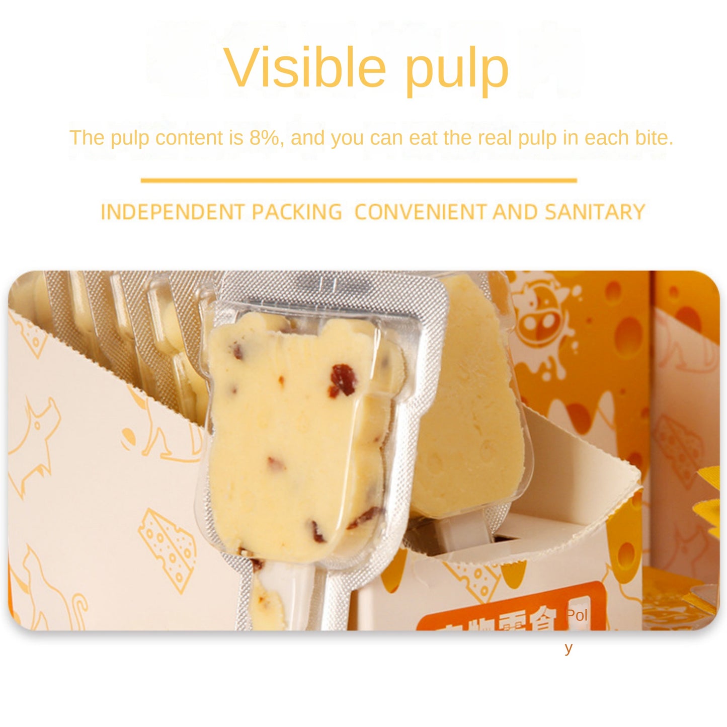 Mengbei pet interactive soft cheese sticks are packed in a whole box of calcium-containing high-plus fruit cheese dog and cat snacks