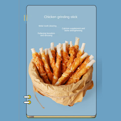 Mengbei pet dog snacks chicken teething sticks chicken wrapped cowhide one meter jerky teddy dog snacks