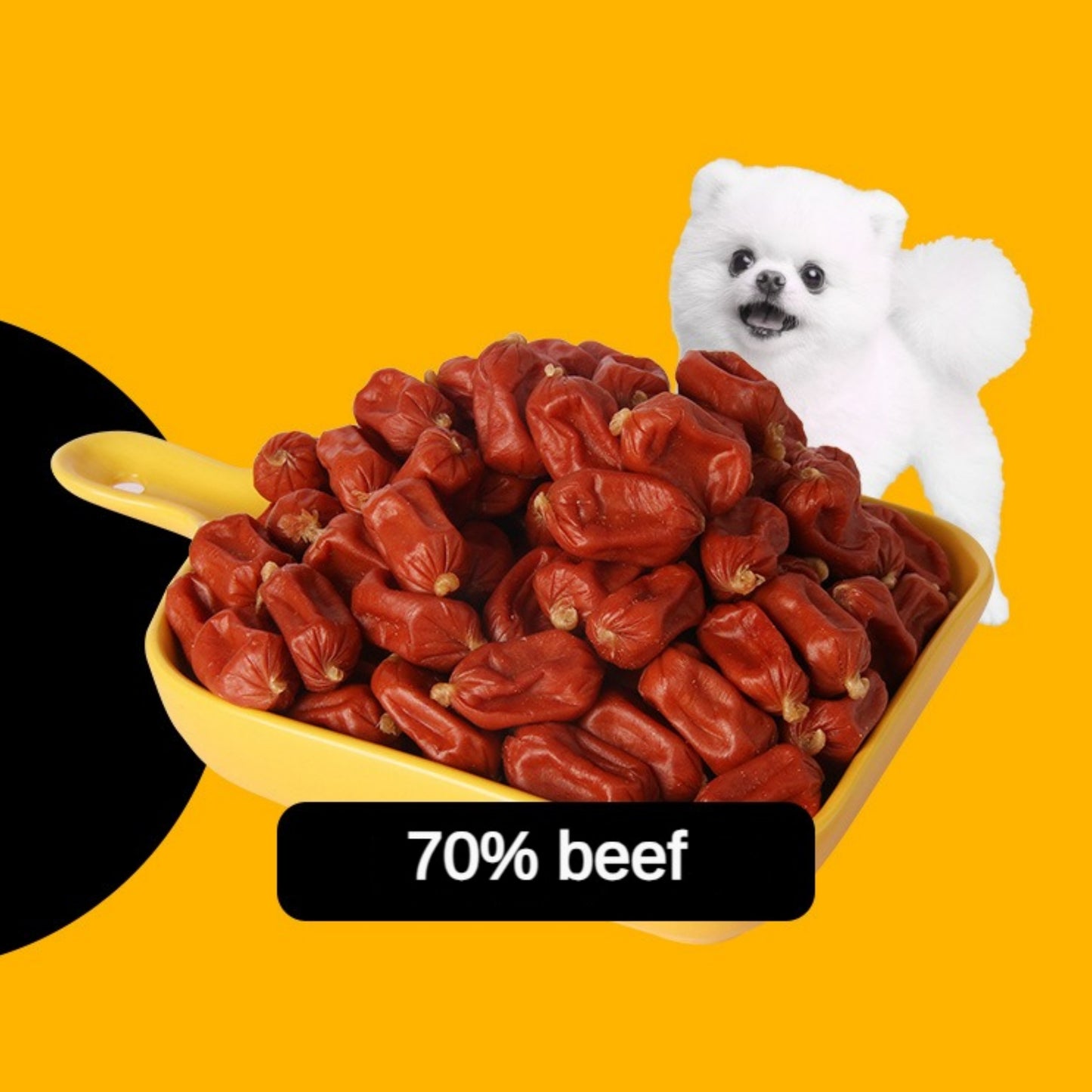 Mengbei pet dog snacks meat date sausage 360g dried beef granules meat jerky ham sausage teeth grinding dog snacks