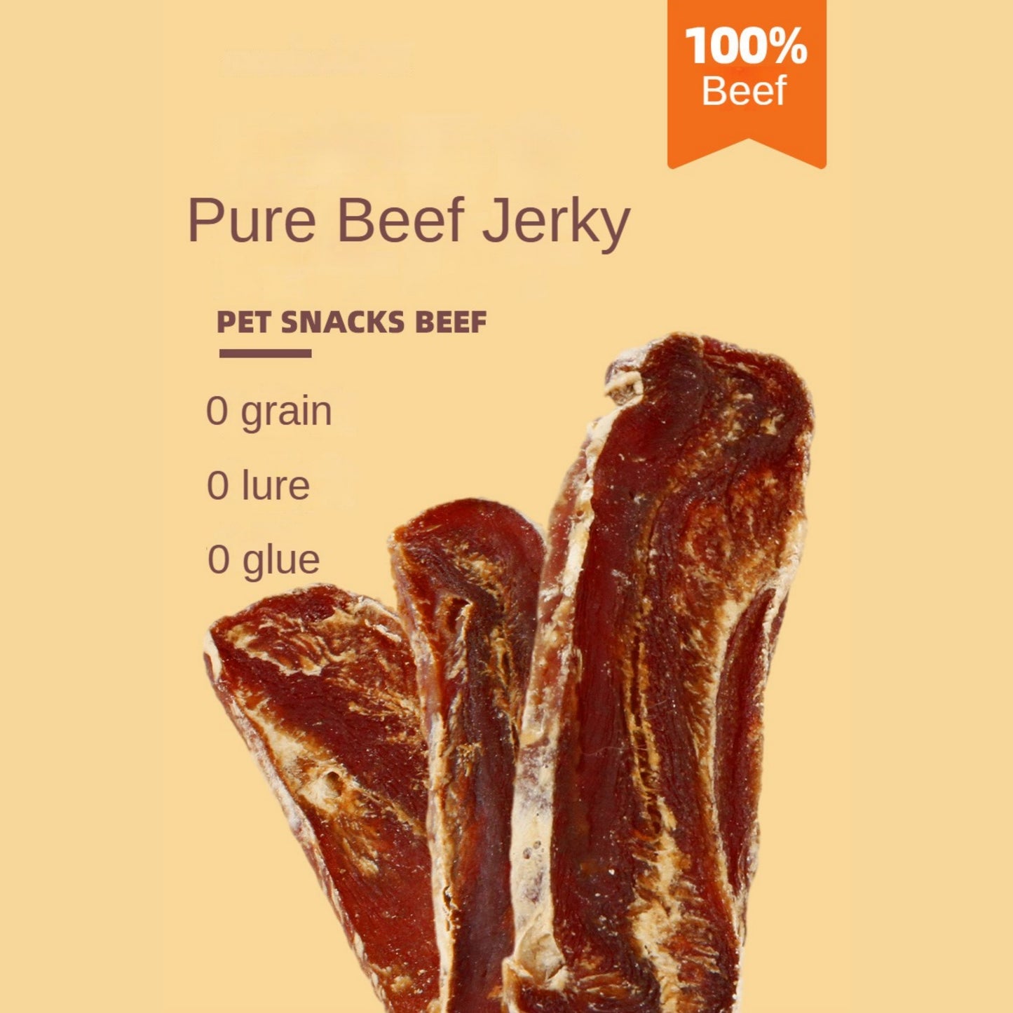 Mengbei Beef Sliclet Dog Treats Molar Beef Jerky 100g Pet Food