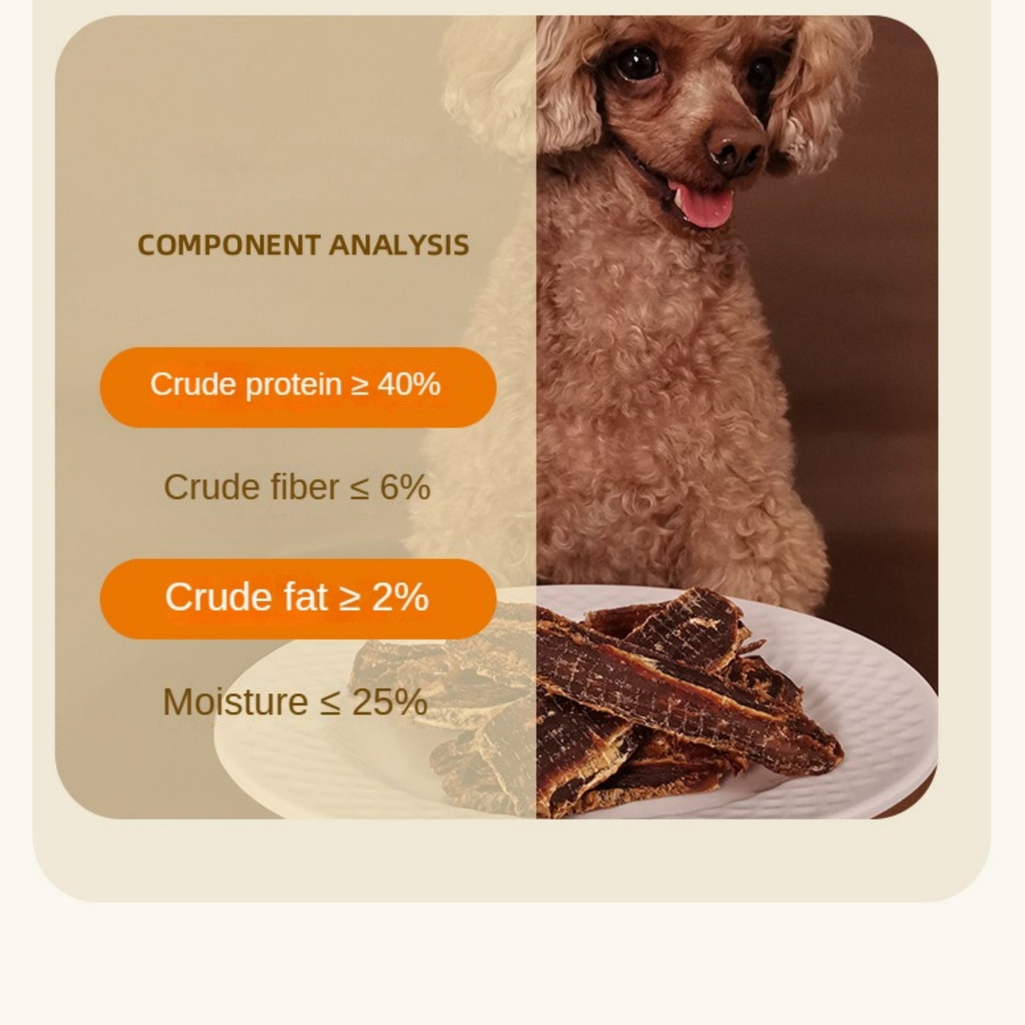 Mengbei Beef Sliclet Dog Treats Molar Beef Jerky 100g Pet Food