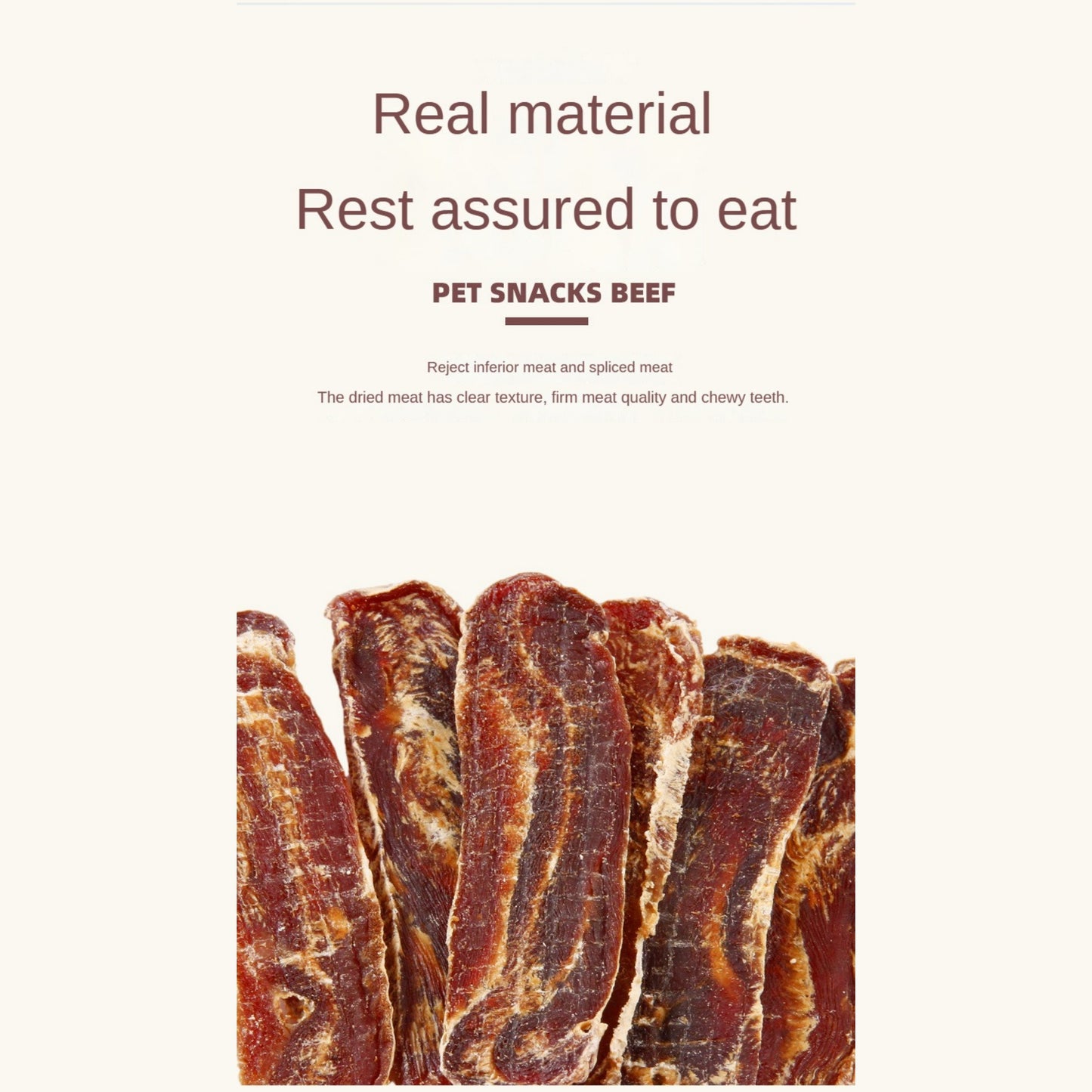 Mengbei Beef Sliclet Dog Treats Molar Beef Jerky 100g Pet Food