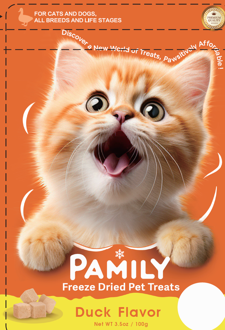 100g/3.5 ozPamily Freeze Dried Pet Treats Duck Flavor