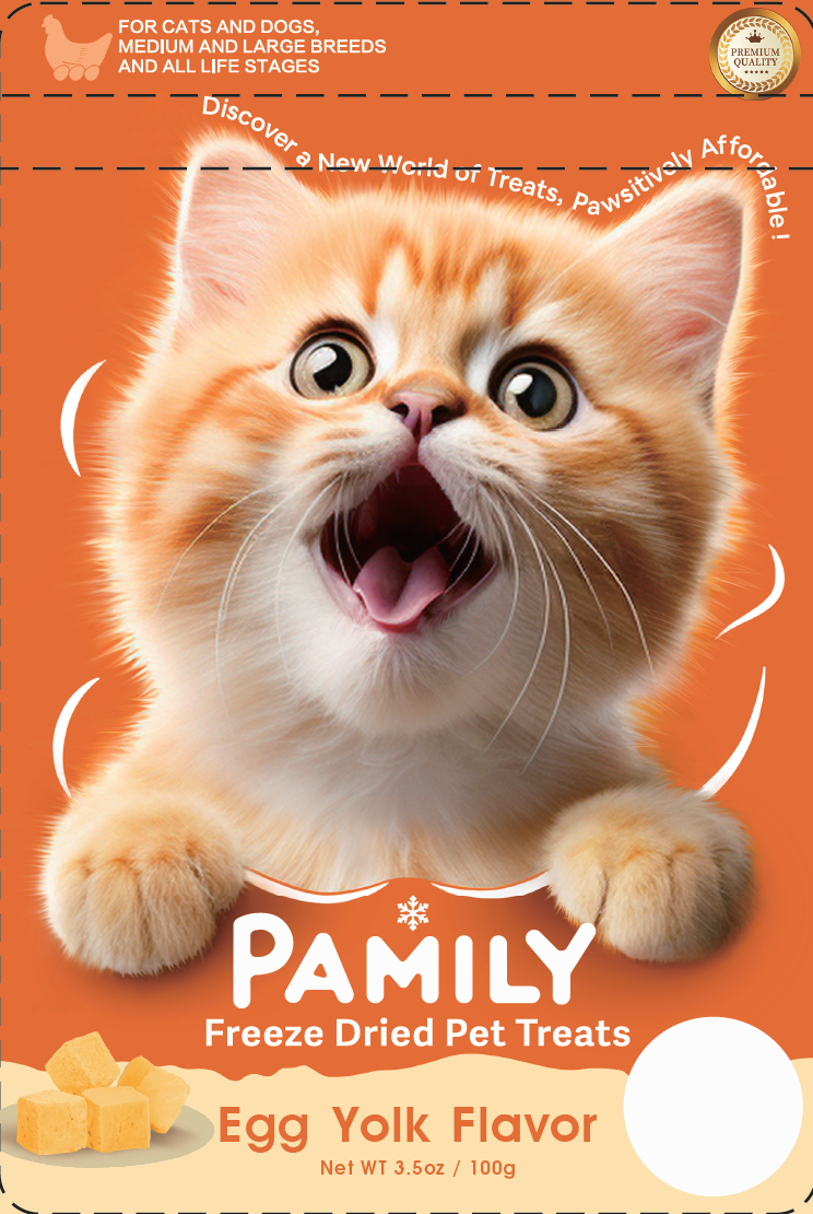 100g/3.5 ozPamily Freeze Dried Pet Treats Egg Yolk Flavor