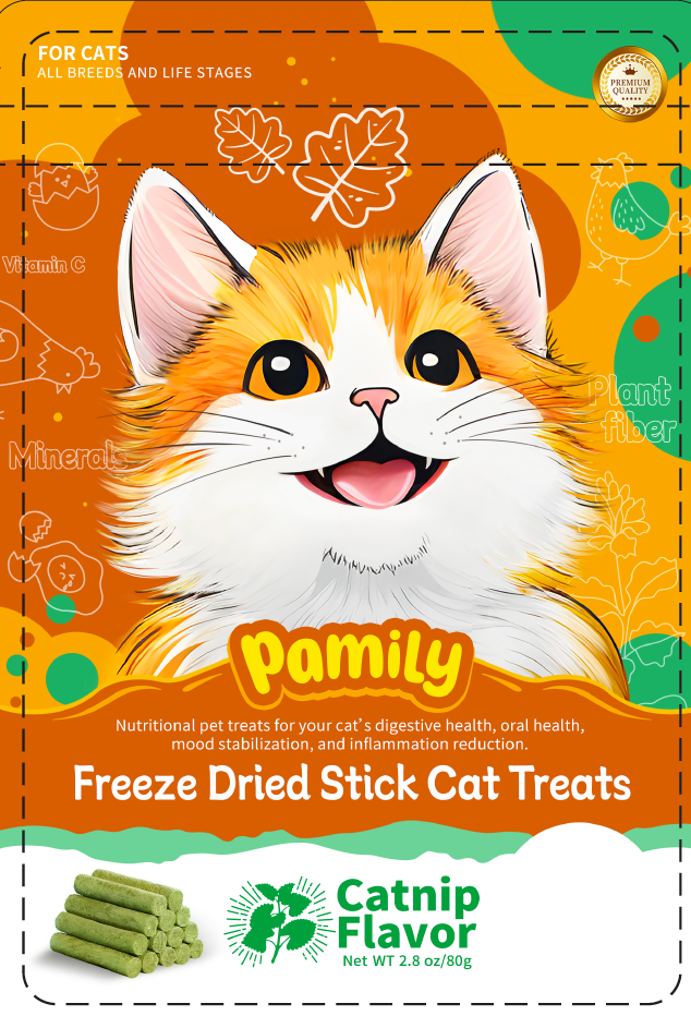 100g/3.5 ozPamily Freeze Dried Stick Cat Treats Catnip Flavor