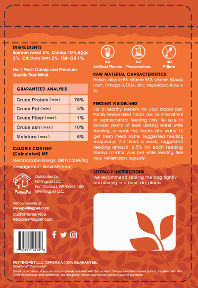 100g/3.5 ozPamily Freeze Dried Pet Treats Catnip Flavor