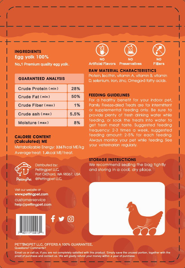 100g/3.5 ozPamily Freeze Dried Pet Treats Egg Yolk Flavor